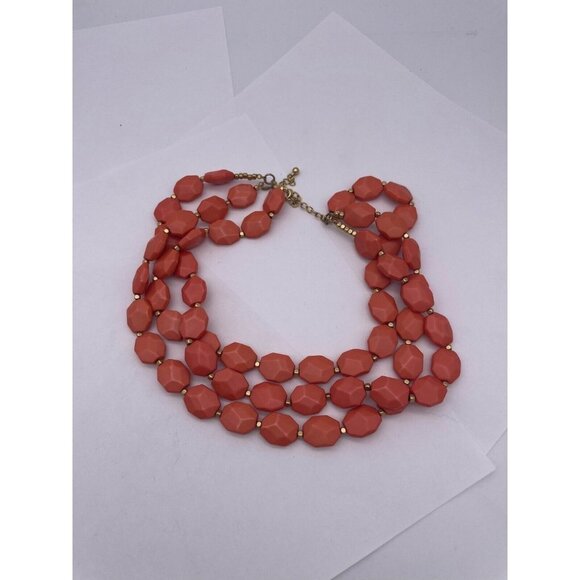 Premier Design 3-Stand Chunky Faceted Gem Stone Necklace Lobster Closure 2" - Picture 2 of 3